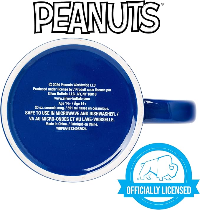 Silver Buffalo Peanuts Featuring Snoopy's Current Mood Various Emotions. Ceramic Mug, 20 Ounces