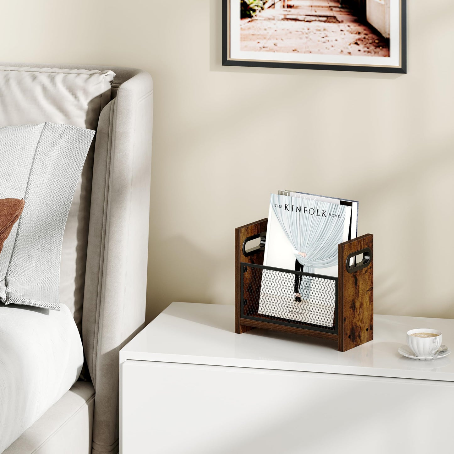 GTCJION Magazine Rack, Magazine Holder for Magazines Books Newspapers in Home Office, Magazine Basket, Magazine Storage, Magazine File Holder for Desktop, Small