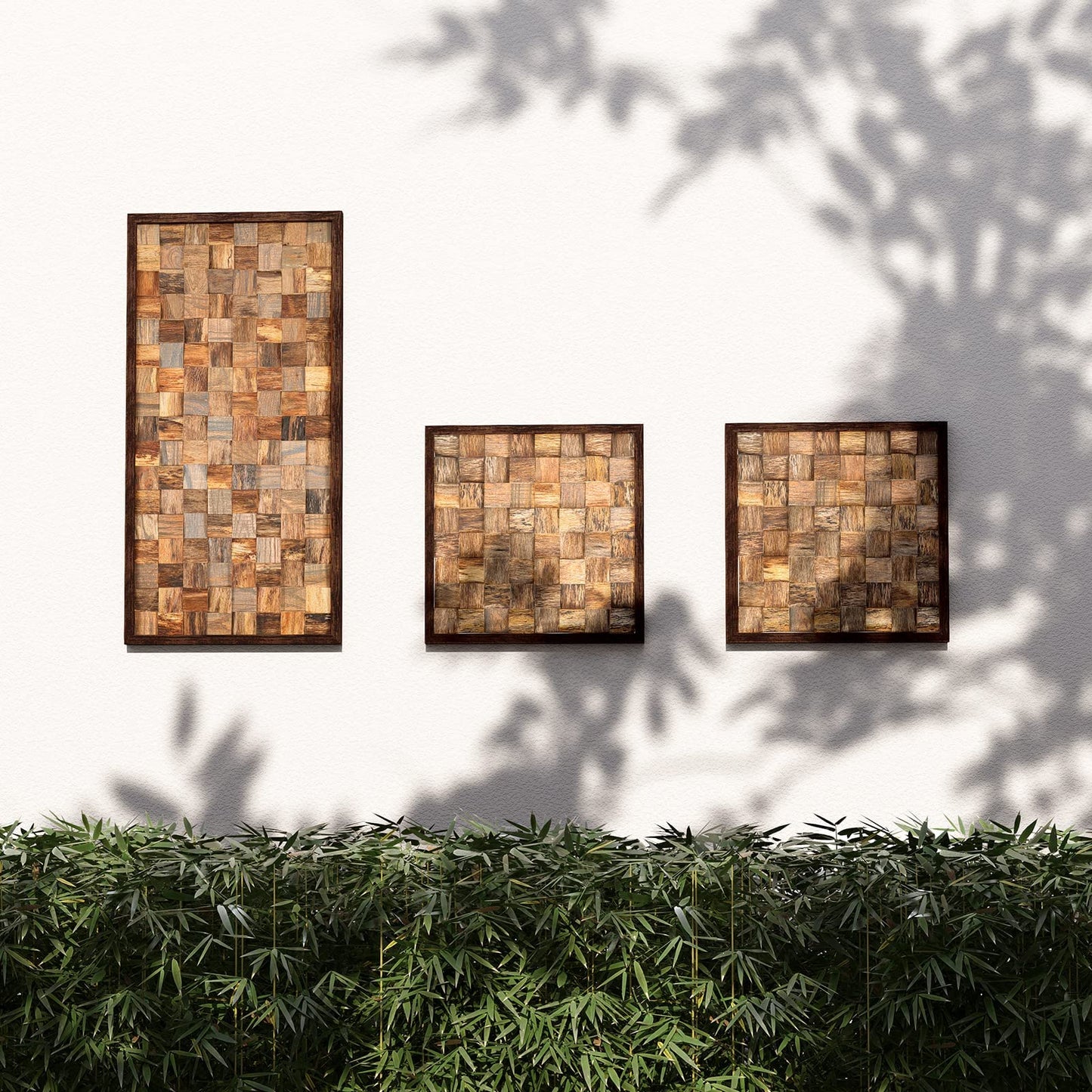 CONSDAN Wood Wall Decor | USA Grown Hardwood, Rustic Wooden Wall Art, Home Decorations for Living Room and Bedroom Aesthetic, Framed and Ready to Hang, Rustic, 36" x 18"