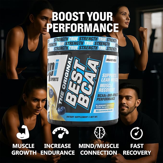 BPI Sports Best BCAA Powder - Muscle Recovery Support - Branched Chain Amino Acids | Building Blocks of Protein and Muscle - Post Workout Recovery ??Hydration - Blueberry Lemonade, 30 Servings