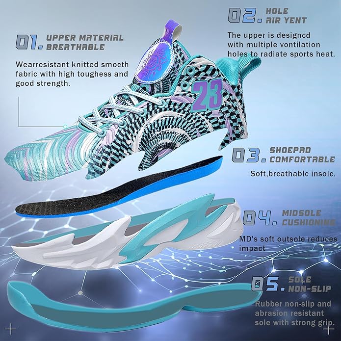 Men Basketball Shose Breathable Men Non Slip Outdoor Fashion Sneakers