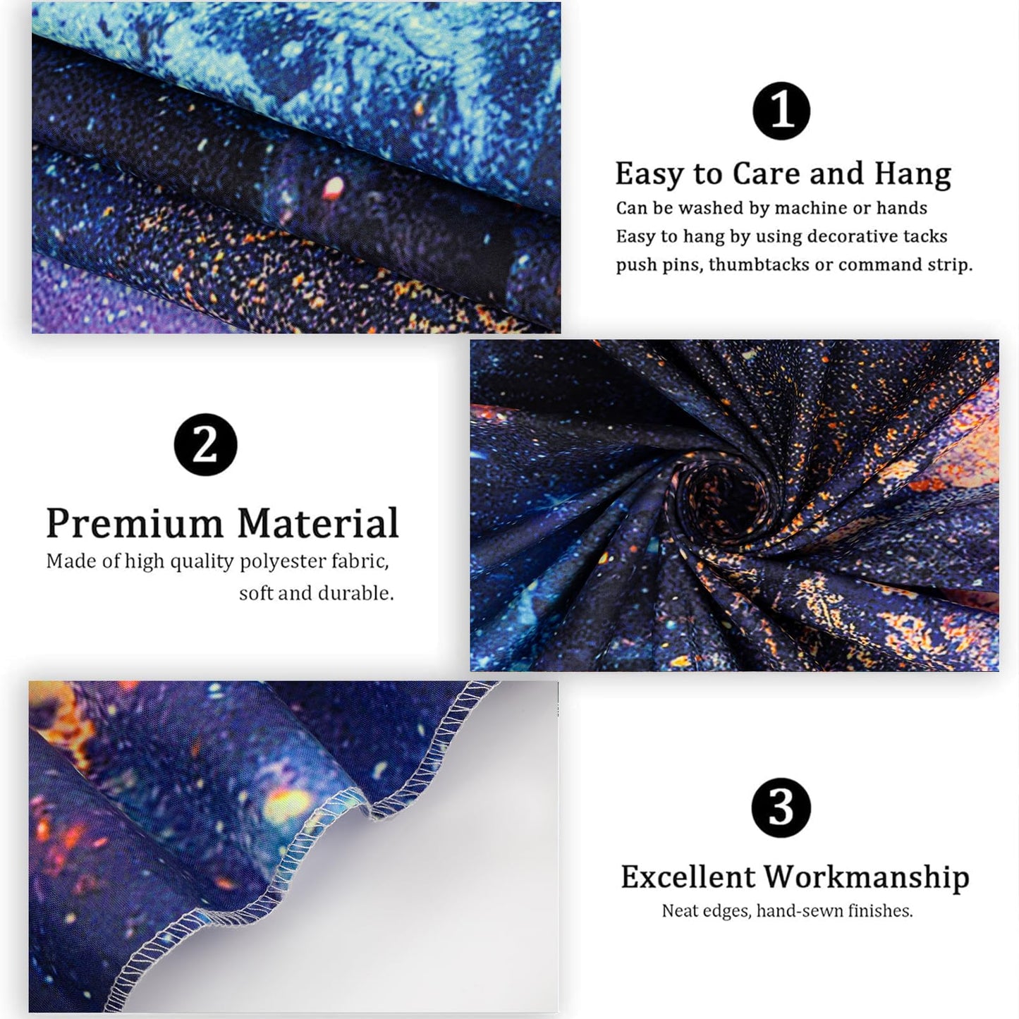 Avinyl Blacklight Tree and Space Tapestry for Bedroom, Aesthetic Cool Black Light Tree of Life Tapestries for Girl, Fantasy Stars Galaxy Wall Hanging for Living Room Teen Dorm Decor (51" x 60")