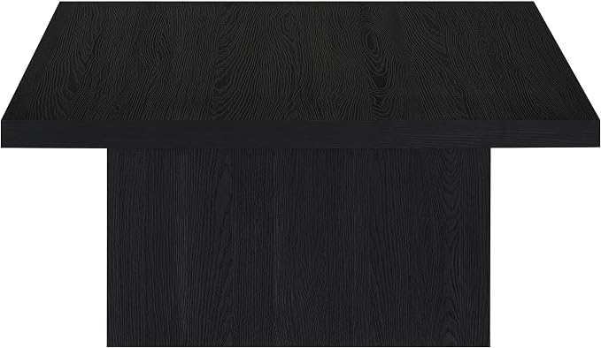 Coaster Home Furnishings - Devar - Wood - Square Coffee Table with Pedestal Base, Geometric Design and Contemporary Style - Living Room - Black - 706408