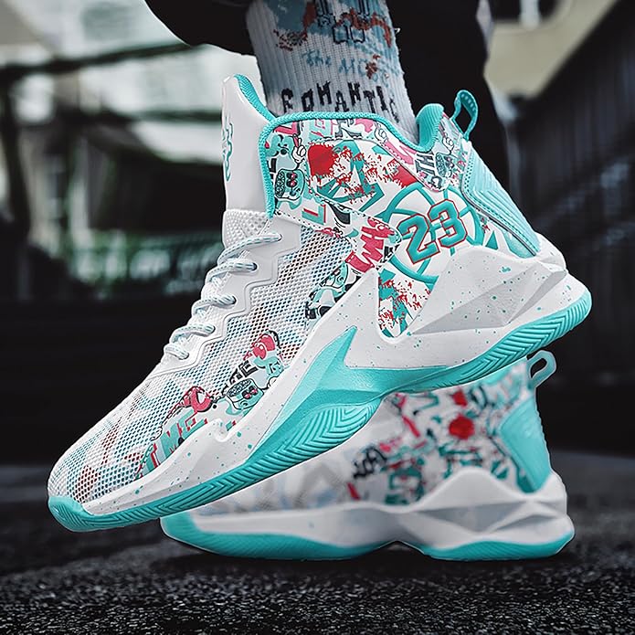 Boys Basketball Shoes Breathable Indoor Athletic Shoes Youth Outdoor Fashion Sneakers Comfortable Basketball Shoes for Girls