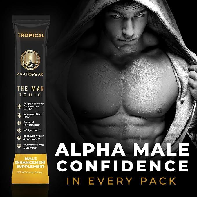 Male Enhancing Supplement Powder ??Testosterone Supplement for Men with Tongkat Ali, Maca Root, Horny Goat Weed Powder, Beet Root & L-Citrulline ??Nitric Oxide Enhancer (12 Stick Packs) - Tropical