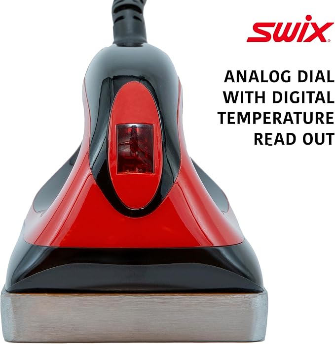 Swix DIGITAL Ski & Snowboard Wax IRON - Red - 18mm Base Plate - Adjustable Temperature for all waxes