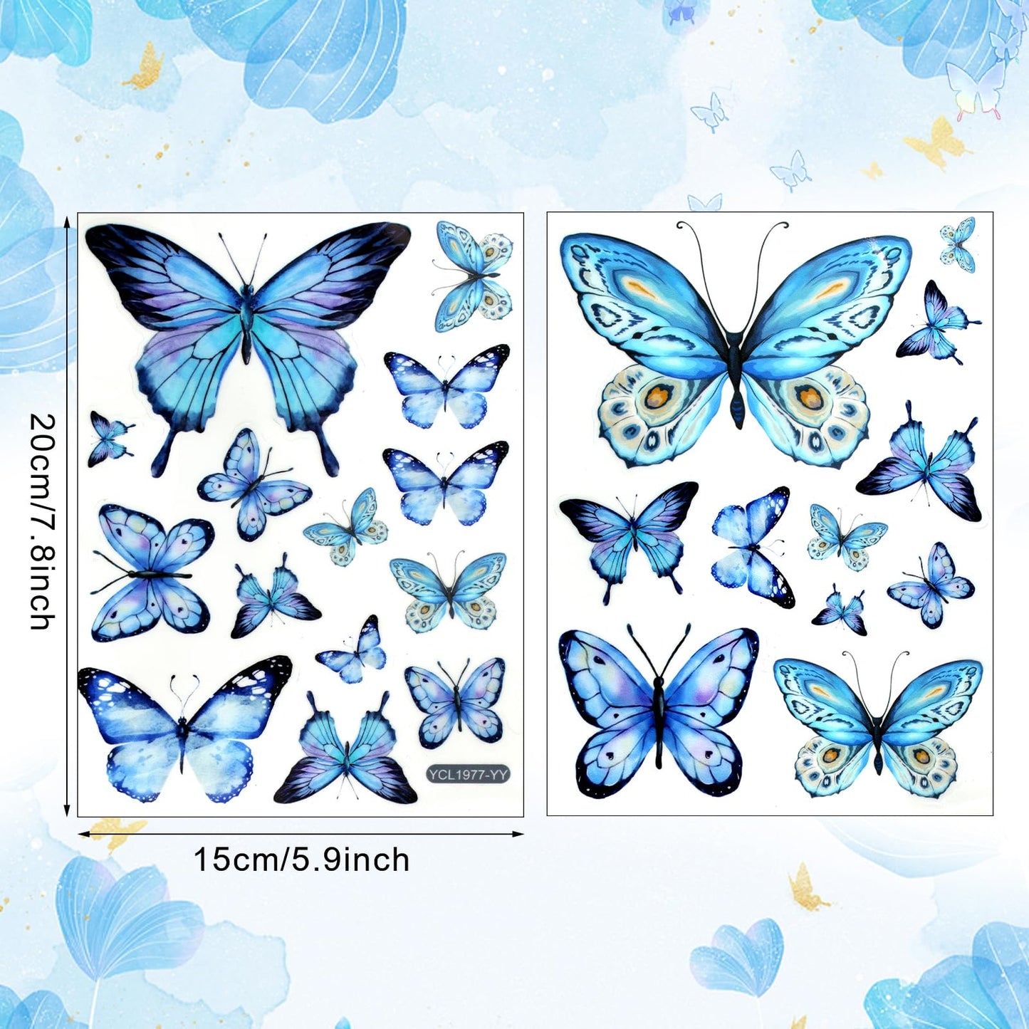 Glow In The Dark Butterflies Blue Luminous Butterfly Glow In The Dark Wall Stickers Luminous Butterfly Stickers For Ceiling Or Wall Removable Butterfly Decals For Kids Baby Nursery Bedroom Decoration