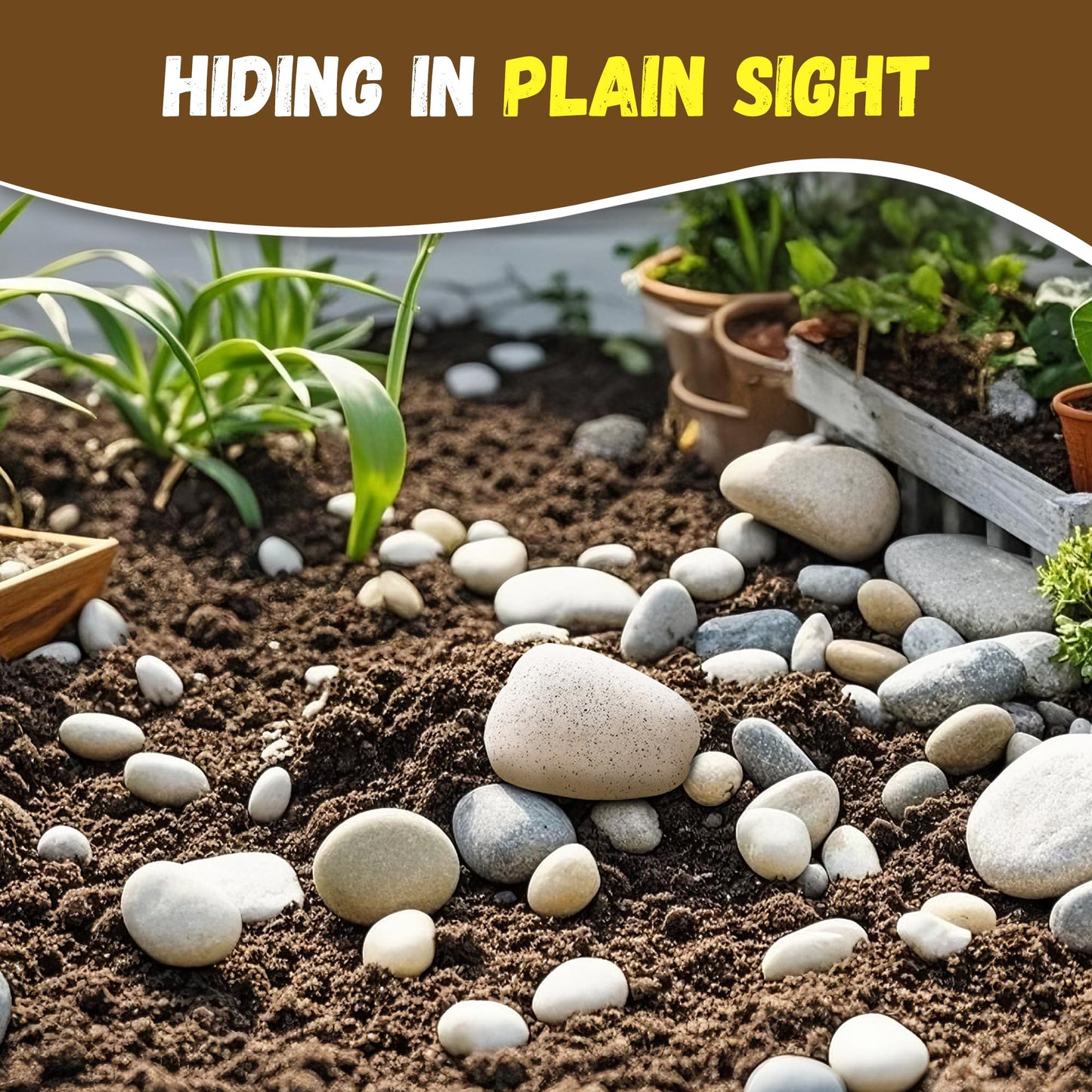 BarGifts Fake Rock Key Hider Safe for Outdoor Garden or Yard, Large Size Fake Stone Hidden Safe - Looks Stone- Hide A Key Outside in Rock