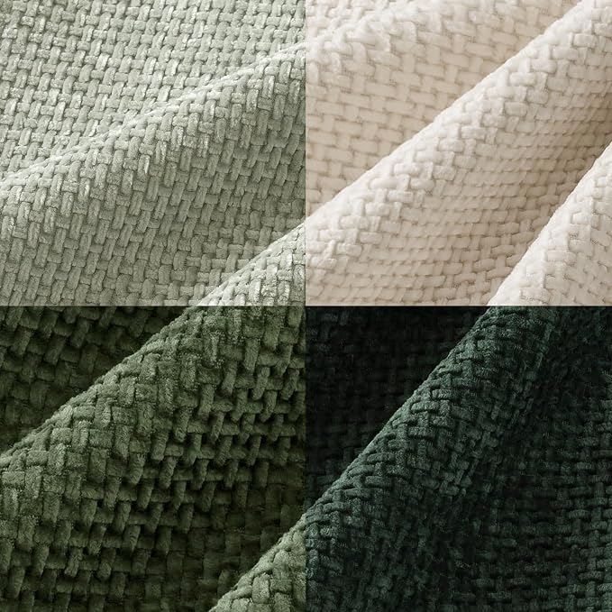 MIULEE Pack of 4 Couch Throw Pillow Covers 16x16 Inch Neutral Green Soft Decorative Chenille Pillow Covers Farmhouse Accent Cushion Covers for Boho Spring Home Decor Sofa Bedroom Living Room