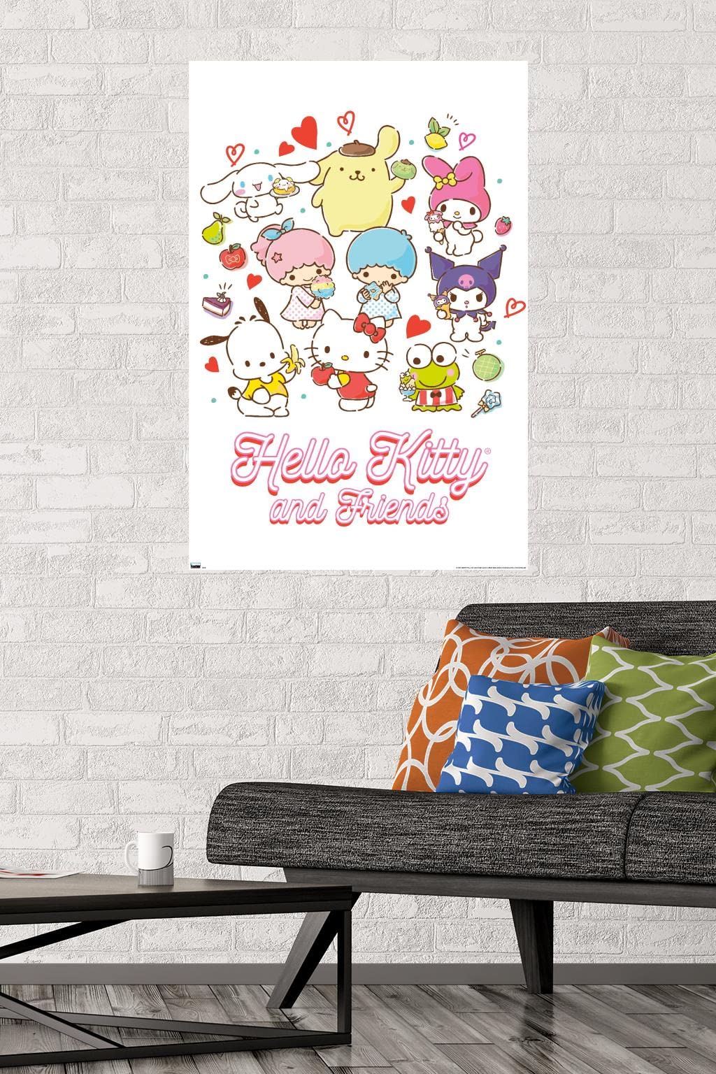 Hello Kitty and Friends: 23 Favorite Flavors - Kawaii Wall Poster, 34L" x 22.4W", Unframed Version