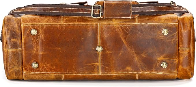 KomalC 24 inch Duffel Bag Travel Sports Overnight Weekend Leather Duffle Bag for Gym Sports Cabin Holdall bag