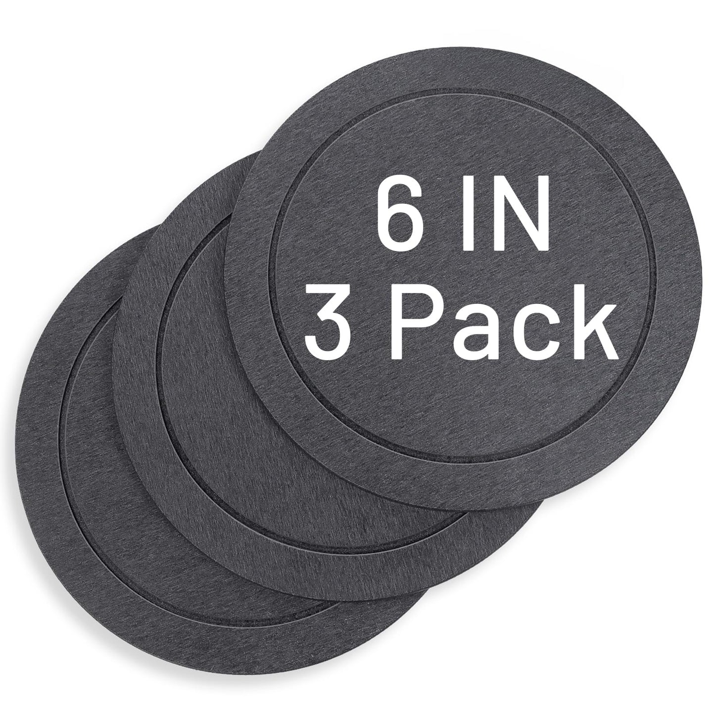 MUDEELA Diatomaceous Earth Plant Saucers for Indoor & Outdoor, 3 Pack of 6 Inches Round Plant Tray Plant Dish Pant Plate to Catch Water for Flower and Plant Pot, Instant Drying Stone Drainage Tray