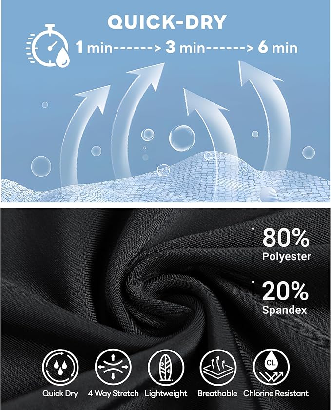 HUGE SPORTS Men's Rash Guard Swim Shorts Compression Swimming Jammer Cool Dry Active Swimsuit Workout Shorts Sports Tights