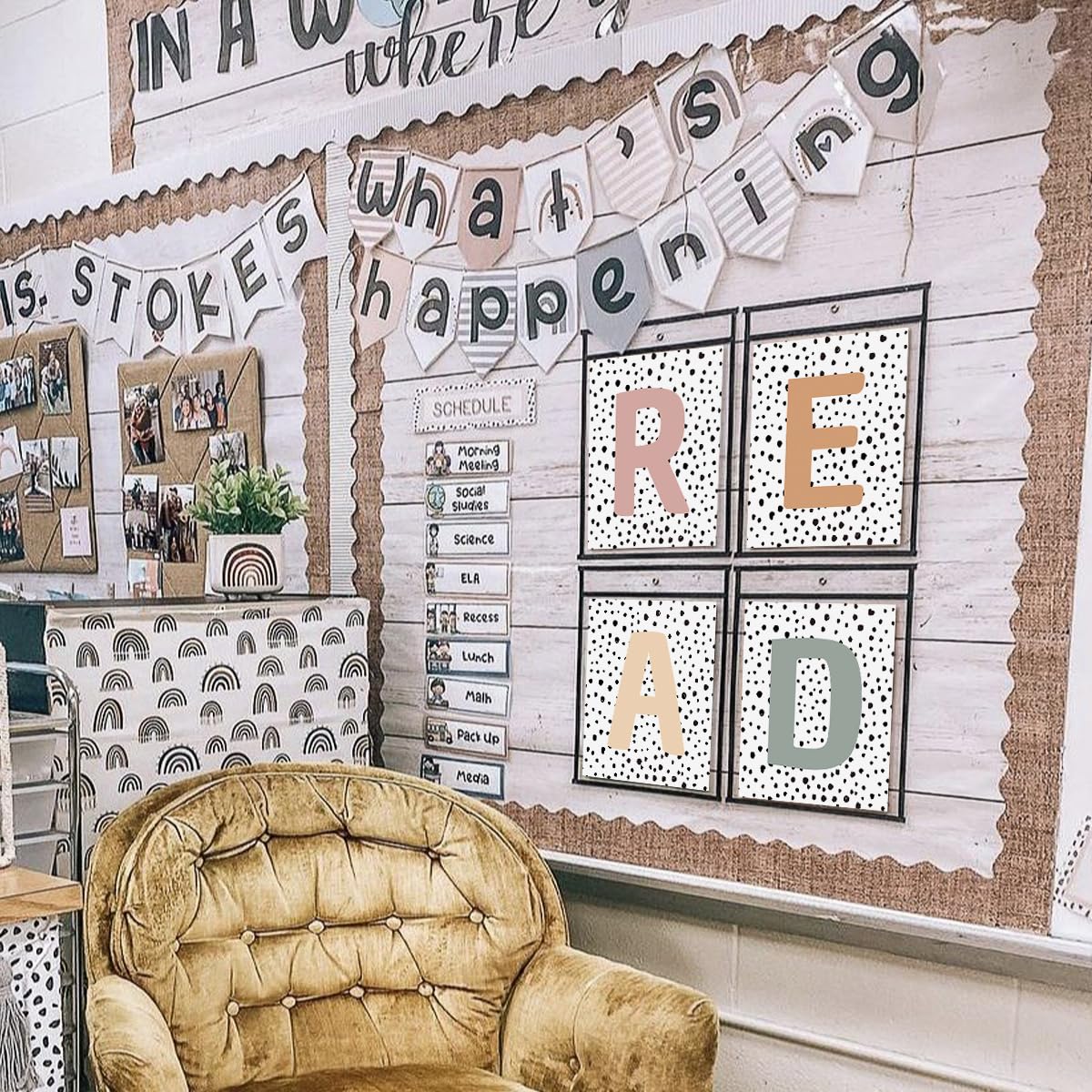 PLKMN Classroom Decor, Boho Classroom Must Haves Homeschool Decor Set of 4, Reading Nook Read Signs for Library Kindergarten 8x10 (Unframed)