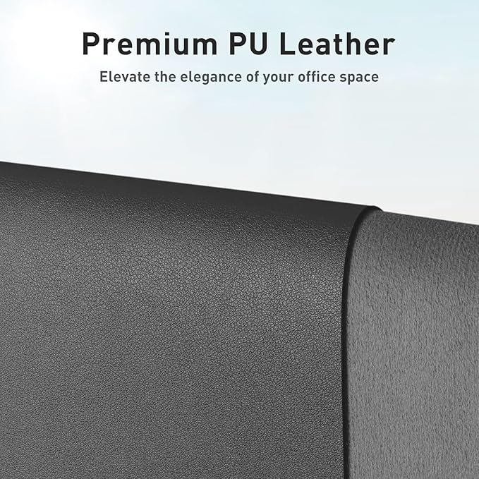 Aothia Faux Leather Desk Mat - Non-Slip PU Leather Desk Blotter, Waterproof Writing Surface, Large Desk Pad for Office & Home (Grey, 55" x 17")