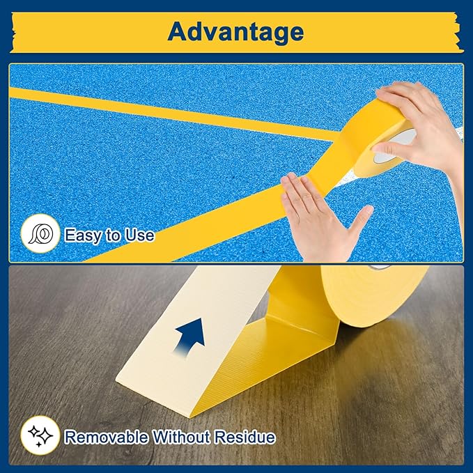 Pickleball Court Tape, Outdoor Pickleball Lines, No Residue Court Marking Kit for Temporary/Gym/Tennis/Driveway/Badminton/Backyard/Sport