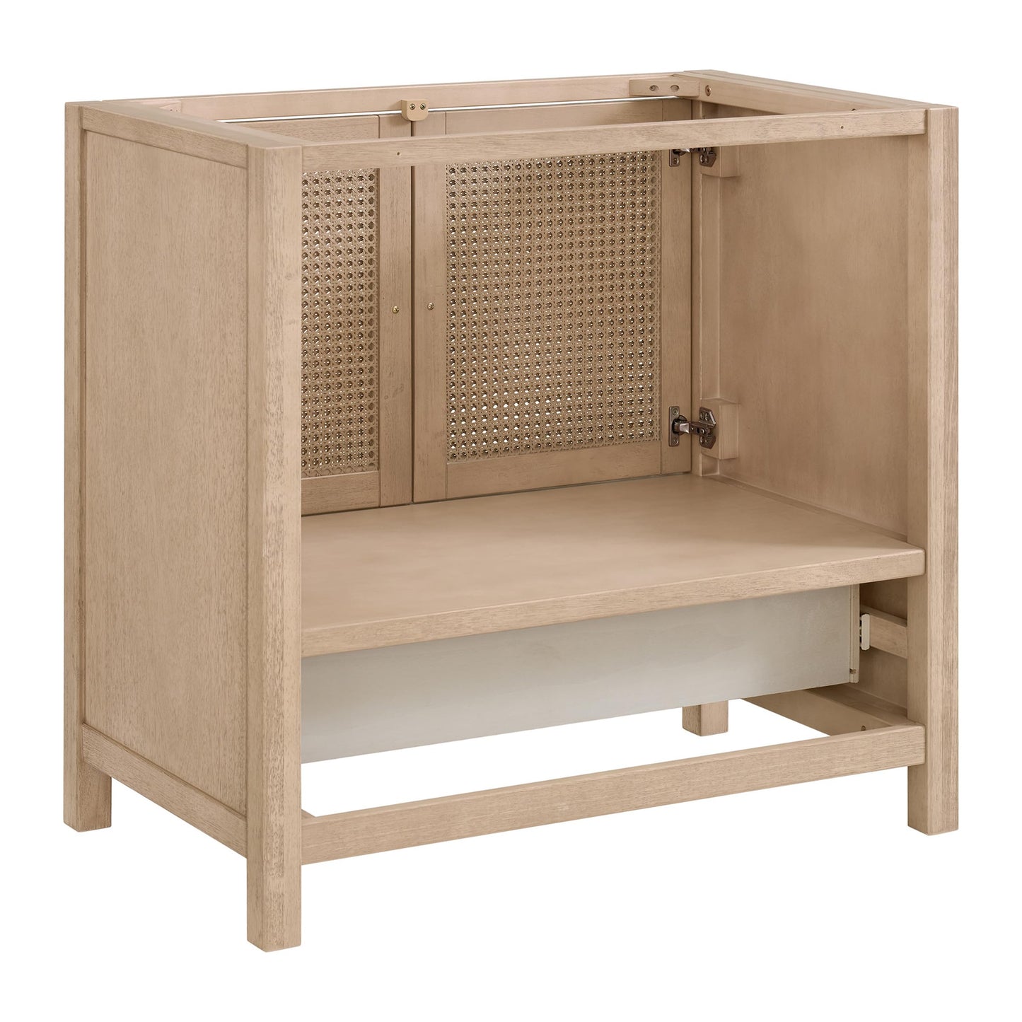Alaterre Furniture Lucca Bathroom Vanity - Freestanding Cabinet Without Sink - 36 Inch Wood Bathroom Vanity with Large Drawer and Soft-Close Doors - Under Sink Cabinet Only (Natural)