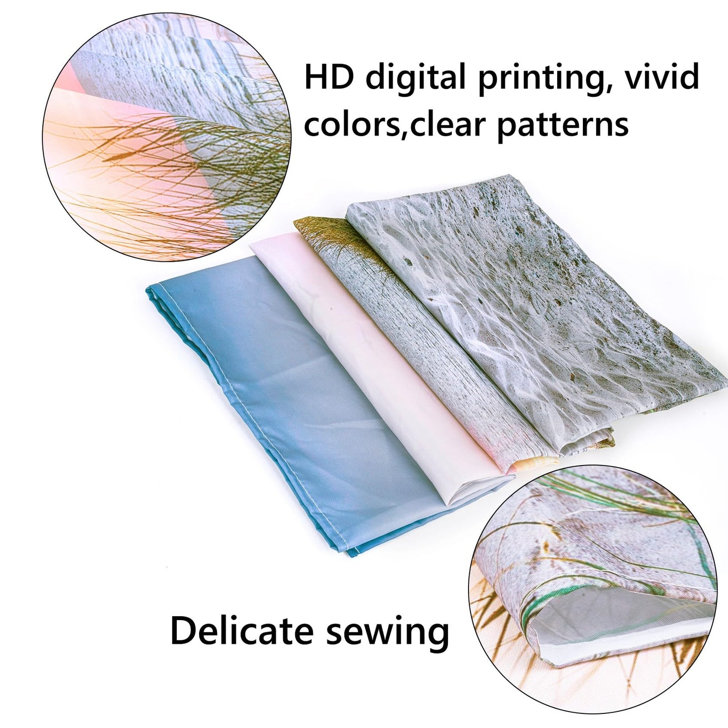 HVEST Ocean Beach Tapestry Wall Hanging, Sunset Seabird and Beach with Grass Wall Tapestry Natural Landscape Tapestries for Bedroom Living Room Dorm Decoration, 60x40 Inches