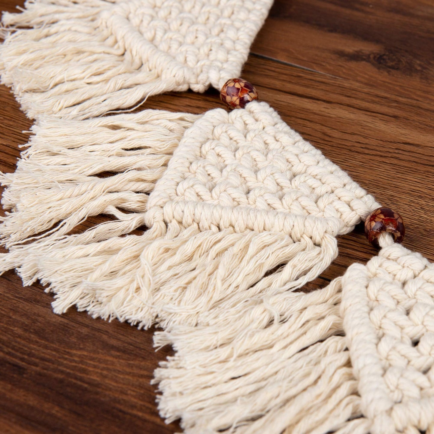 Eiyye Boho Tassel Garland Wall Hanging Handmade Cotton Bohemian Banner Home Decor for Bedroom Living Room Nursery, Party & Wedding Decoration（7-Flag）