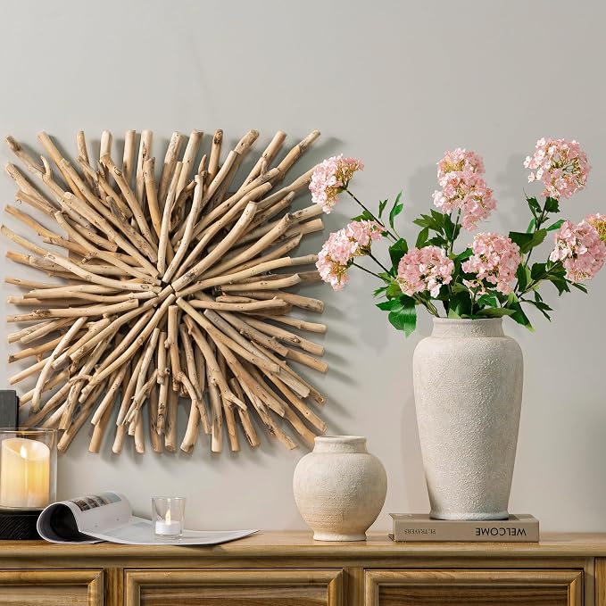 Ceramic Large Vase, Flower Vase Tall Rustic Farmhouse Decorative Vase Floral Pottery Vases for Home Decor Table Living Room Entryway Mantel Bedroom Bathroom Kitchen - 12" W