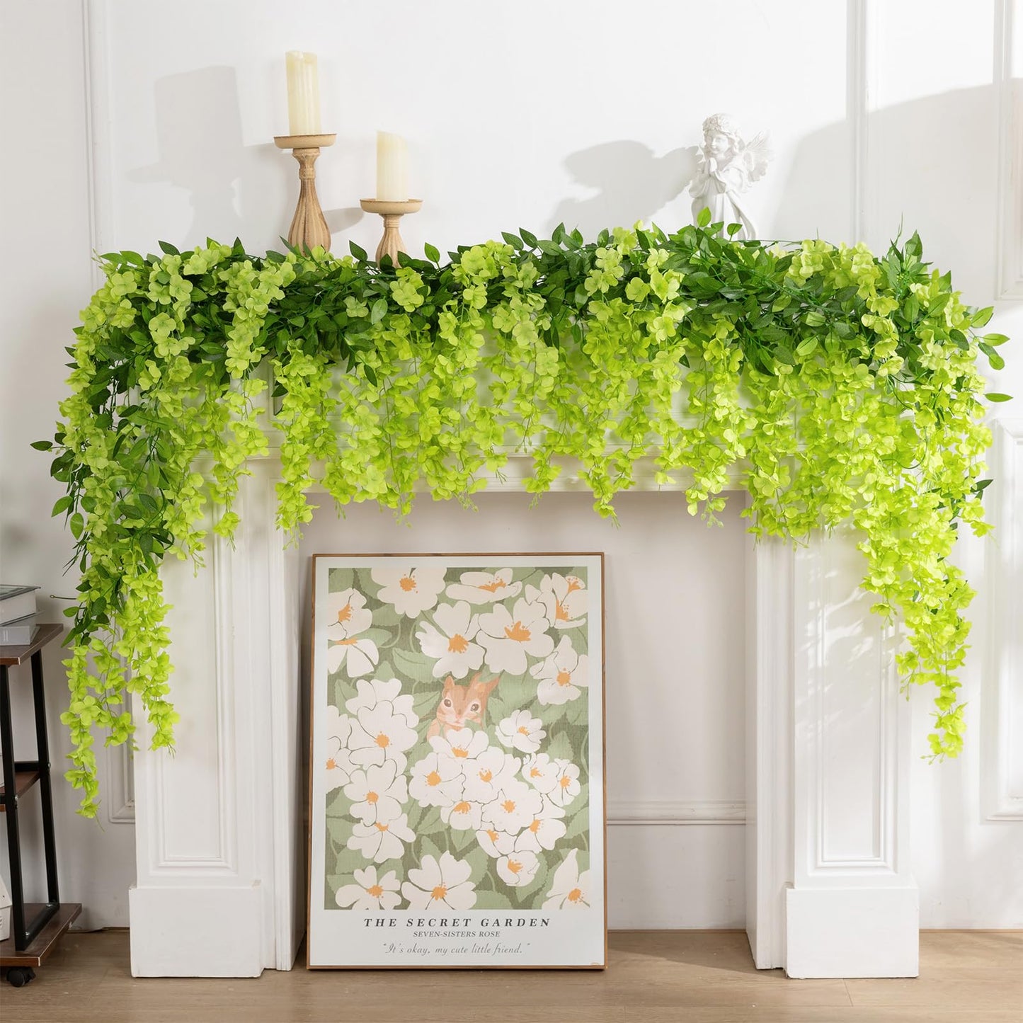 U'Artlines 10Pcs 7.2 Ft/Piece Artificial Wisteria Garland Silk Fake Green Wisteria Flowers Hanging Greenery Vines Garlands Rattan for Home Garden Wedding Arch Party Indoor Outdoor Décor