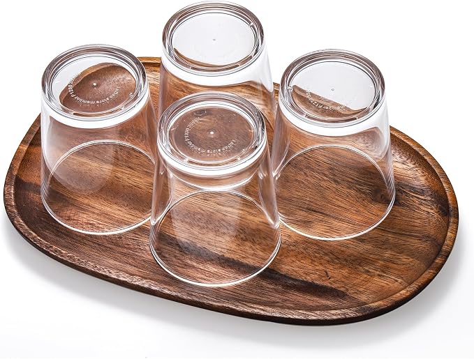 Noamus 9 Pack Plastic Drinking Glasses, 12 Oz Unbreakable Acrylic Water Tumblers, Reusable Shatter-Proof Clear Glasses, Whiskey Drinkware Cups Set for Party Kitchen, Iced Water Tea Coffee
