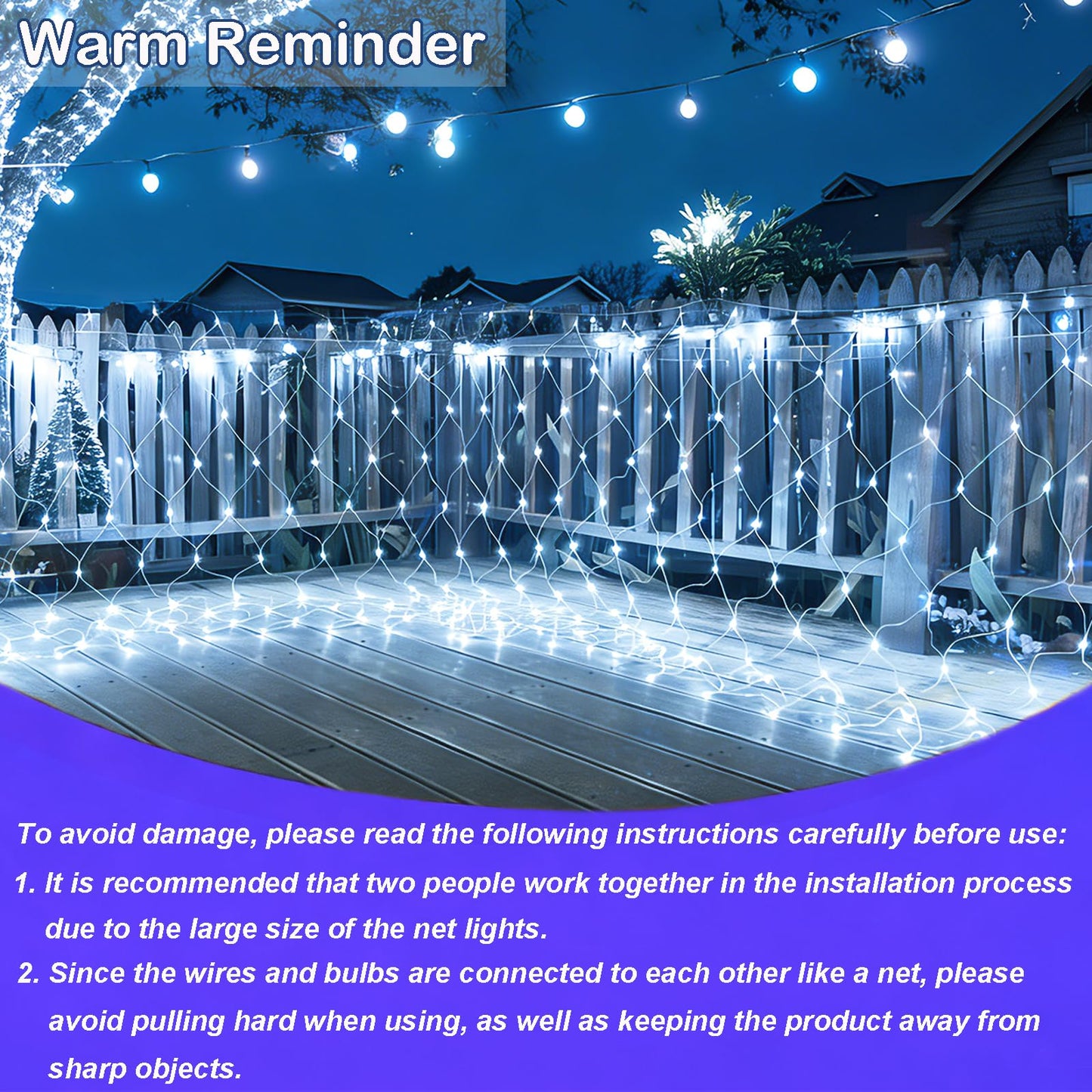 Lovelite 510 LED Christmas Net Lights, 28ft x 5ft Mesh Lights Outdoor Clear Wire 8 Modes, Waterproof Connectable String Lights Plug in for Xmas Tree Bushes Garden Holiday Party Decorations - White