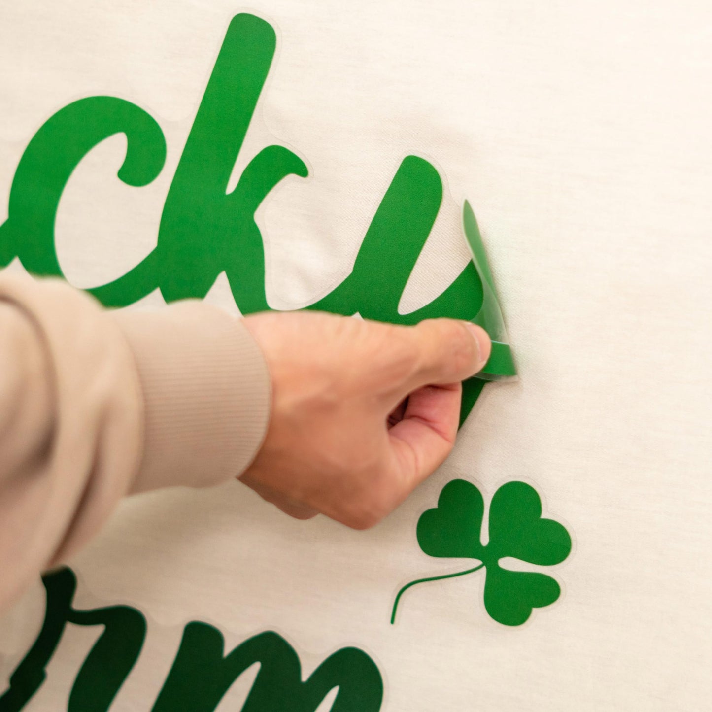A Little Lucky Charm Decal for Baby Shower Decorations - St Patrick's Day Gender Reveal Sign Decal, Green Shamrock Theme Baby Shower Party Decal Sign for Balloon Arch, Backdrop