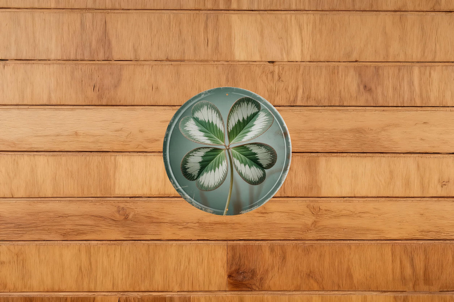 AWISZZZ Lucky Clover Metal Sign 8x8in Round Irish Plaque for St Patrick's Day Wall Decor Good Luck Gift