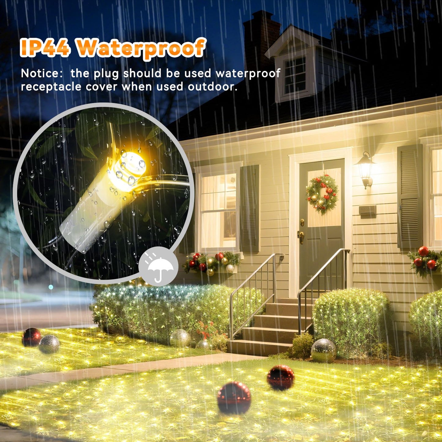 LitHome 21ft x 5ft Christmas Net Lights, 360 LED Mesh Fairy String Lights with 8 Modes, Connectable Plug in Waterproof Mesh Lights for Bushed,Trees,Yard,Patio,Garden Decorations(Warm White)