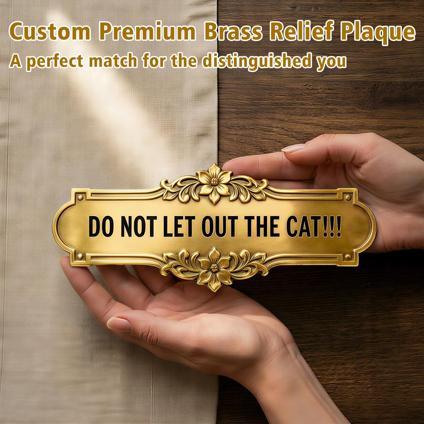 Customized Brass Door Plaques Custom Message Plate Personalized Engraved Brass Sign for Home, Office, Door, Wall, Business, Gifts, Best Home Decor Plaques Antique Finish Plaques
