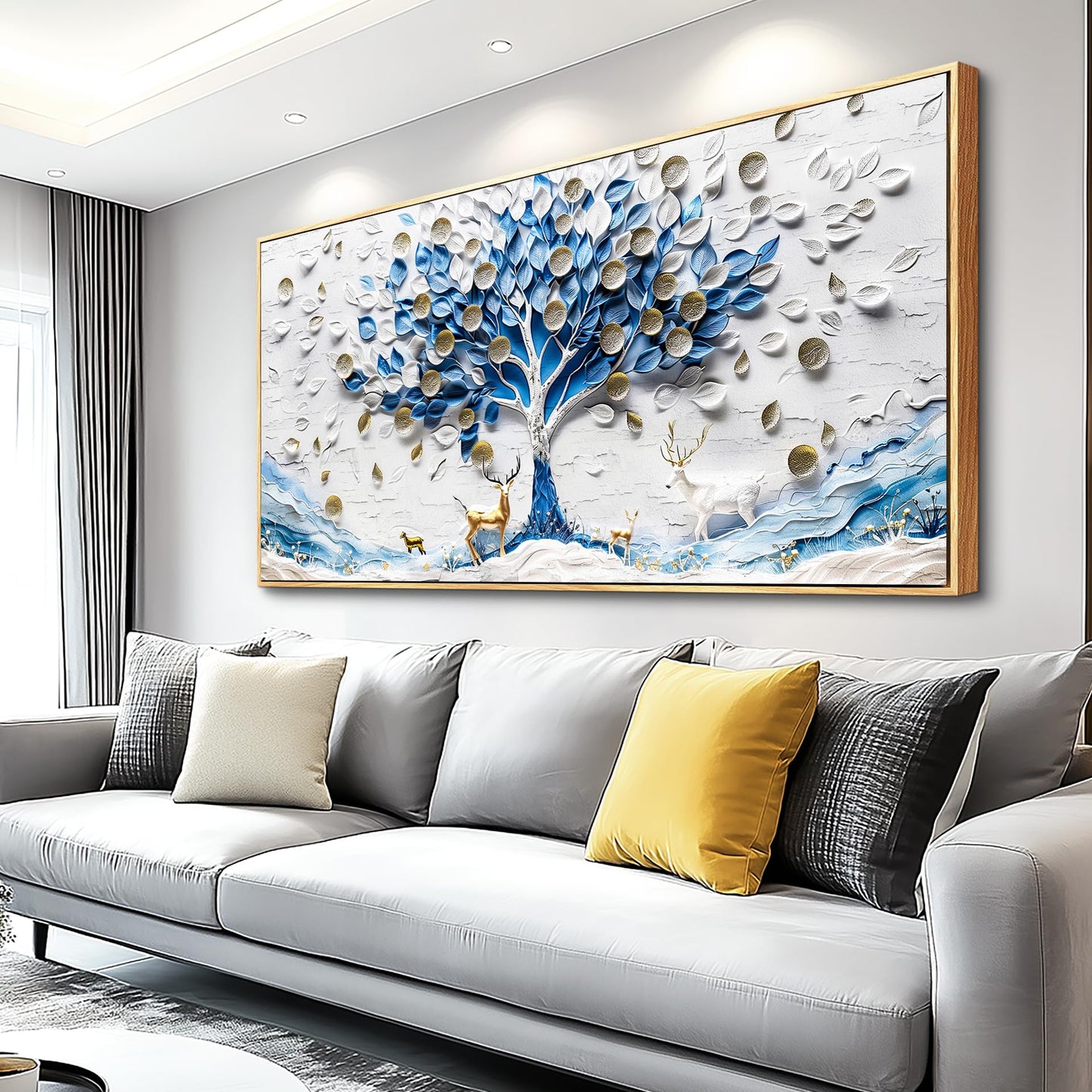 JUDASJART Canvas Wall Art For Living Room Wall Decor For Bedroom Office Wall Decoration Tree Gold Accent Landscape Painting Abstract Pictures Artwork Room Aesthetic Home Decor 20x40 In