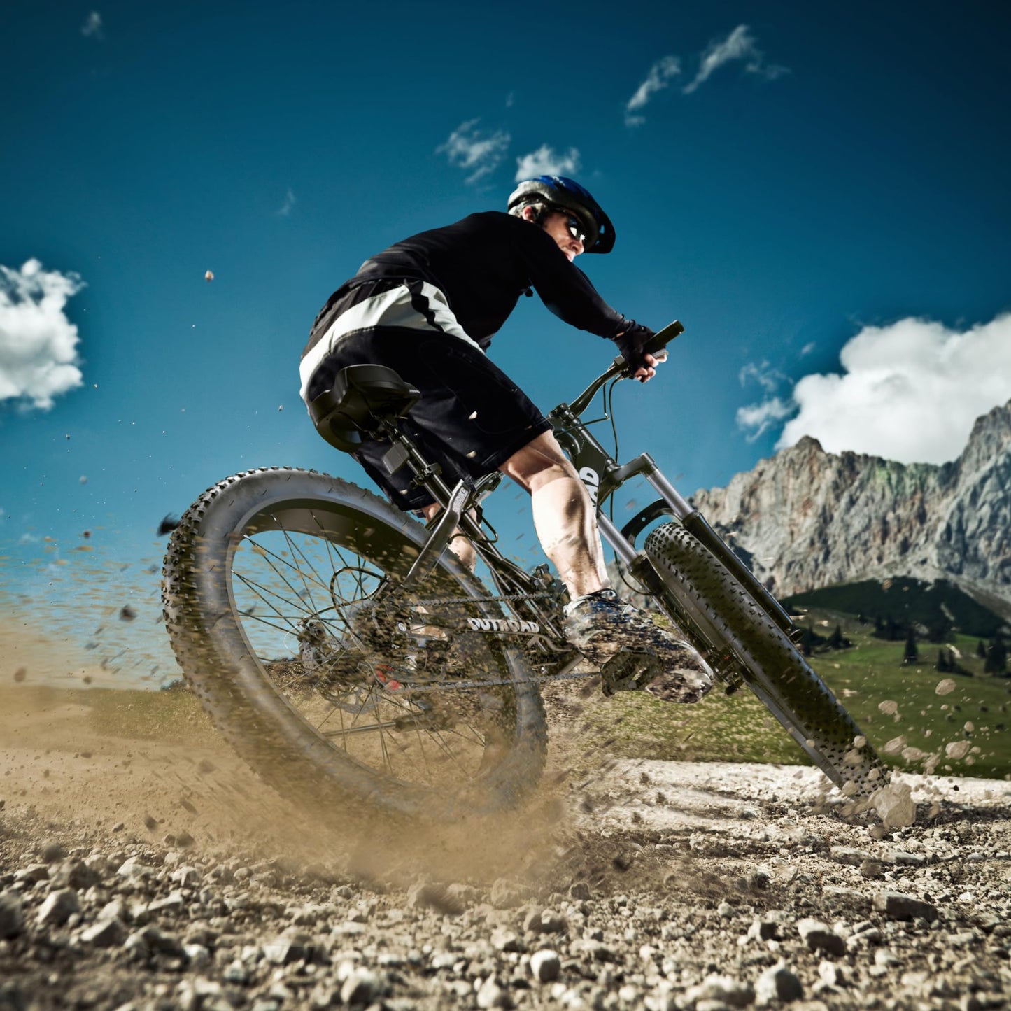 MarKnig 26 inch Fat Tire Mountain Bike with 4 inch Knobby Tires, 21 Speed MTB with Dual Disc Brake for Adults, Anti-Slip Bicycle, Black