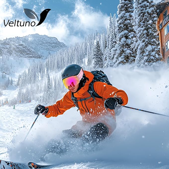 Ski Goggles for Men Women Adult & Youth, OTG Snowboard Goggles Anti Fog, Snow Goggles UV Protection Wide Vision