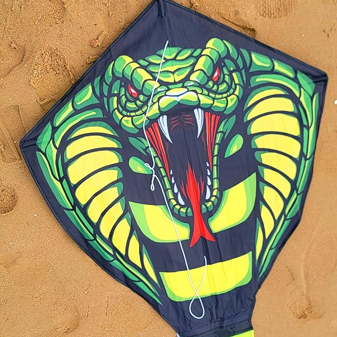 Large Cobra Kite for Adults Kids Boys with Super Long Tail, Extra Easy to Fly, Best Huge Kites for The Beach/Party/Field/Park, It Will Dominate The Sky!