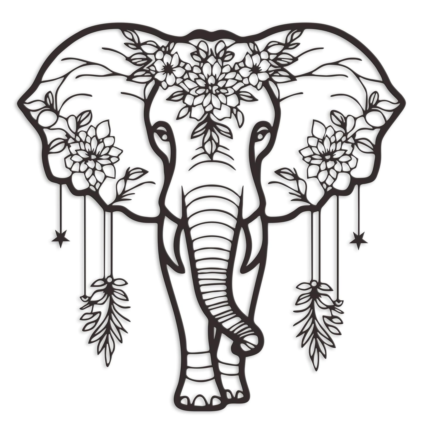 Rajukit Metal Elephant Decor – Aesthetically Pleasing African Elephant Wall Art and Bathroom Decor – Durable Animal Head Wall Décor for Home & Kitchen