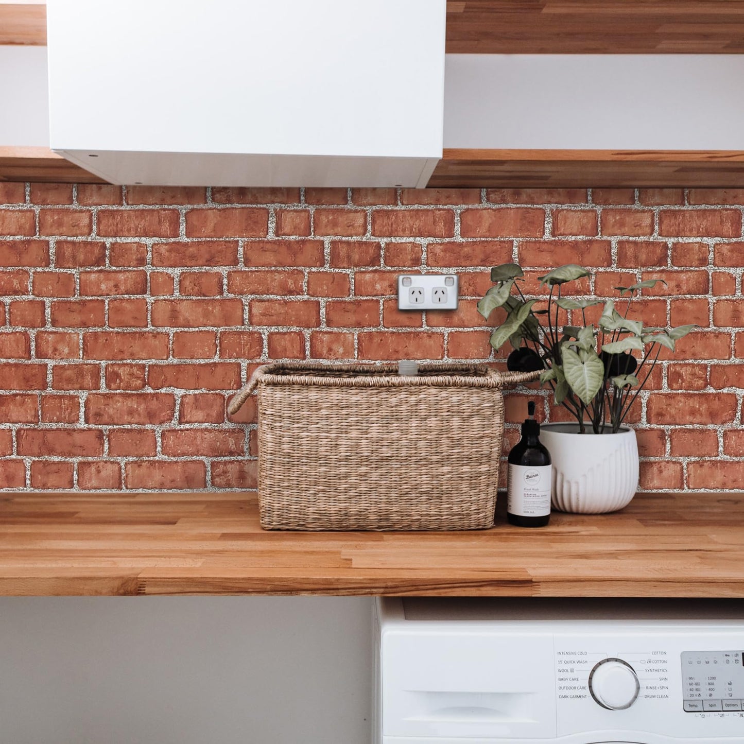 Naphite Red Brick Peel and Stick Wallpaper 3D Faux Brick Contact Paper for Cabinets/Drawers Self Adhesive Removable Wallpaper Wrapping Paper Backsplash Fireplace Kitchen Waterproof 17.7inW 78.7inL
