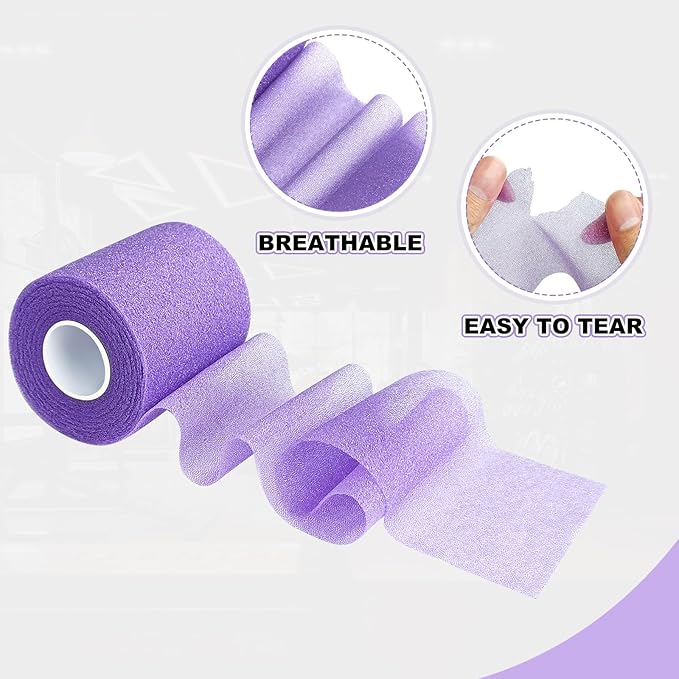 Prewrap Athletic Tape,6 Roll Pre wrap Headbands for Hair Soccer,Foam Underwrap Sports Wrap for Ankles Wrists Hands Knees Elbows 2.75 Inches X 12 Yards