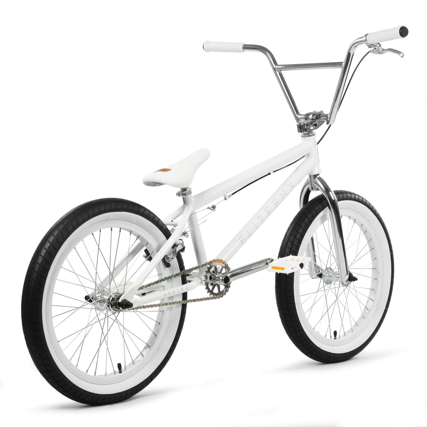 Elite BMX Bicycle 18", 20" & 26" BMX Bike - Freestyle BMX Bike All Models Come with 3 Piece BMX Crankset (20", White)