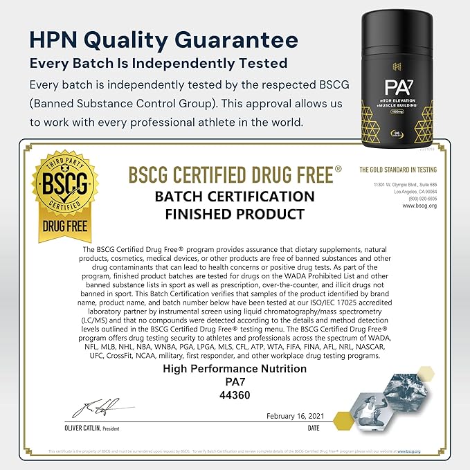 HPN PA(7) Phosphatidic Acid Muscle Builder Top Natural Muscle Builder - Boost mTOR | Build Mass and Strength from Your Workout | 30 Day Supply