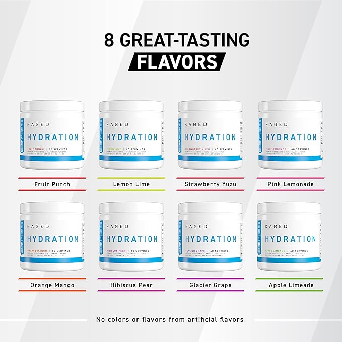 Kaged Electrolyte Hydration Powder Hydracharge Apple Limeade Sports Drink for Men and Women Pre, Post, Intra Workout Supplement 60 Servings