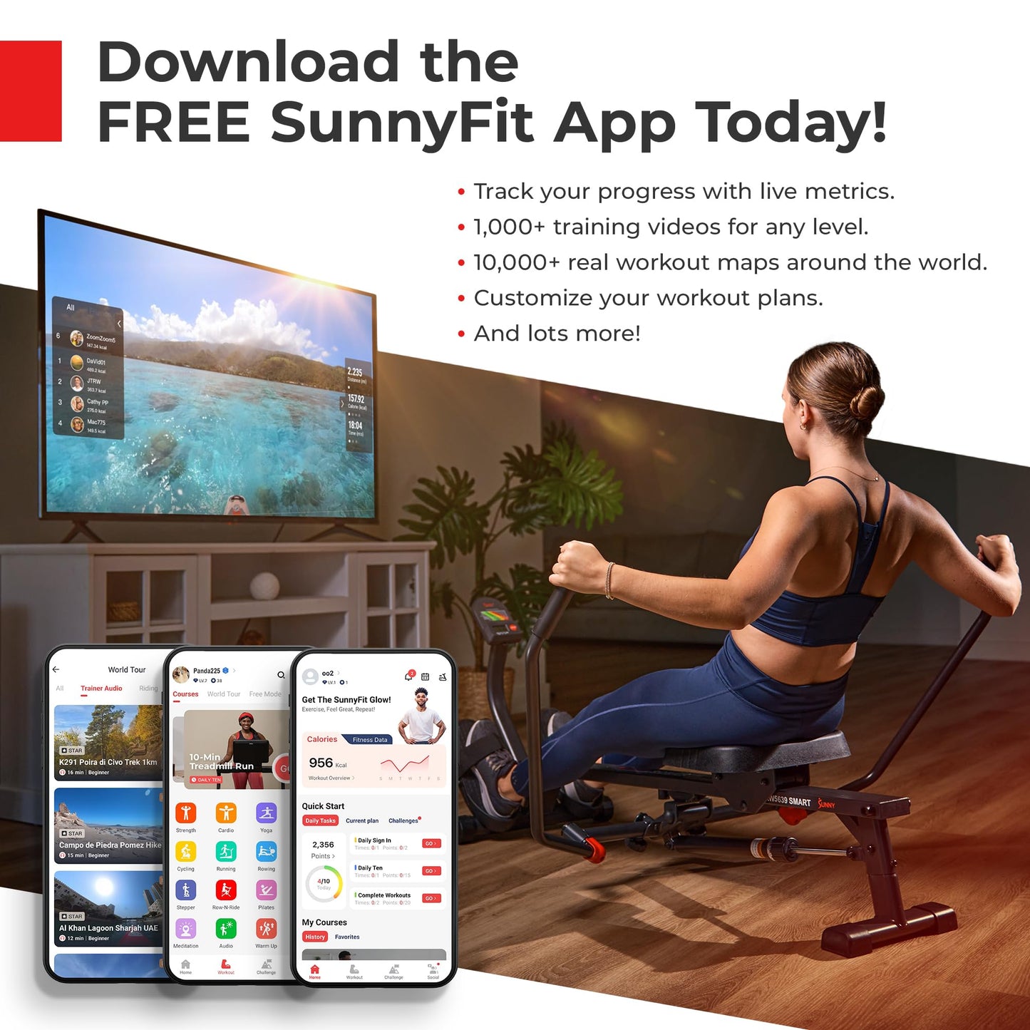 Sunny Health & Fitness Smart Indoor Cycling Magnetic Resistance Exercise Bike, Cardio Workout for Home, Pulse Sensor, with Dumbbell Holder, Bluetooth Connectivity and SunnyFit App - SF-B123033