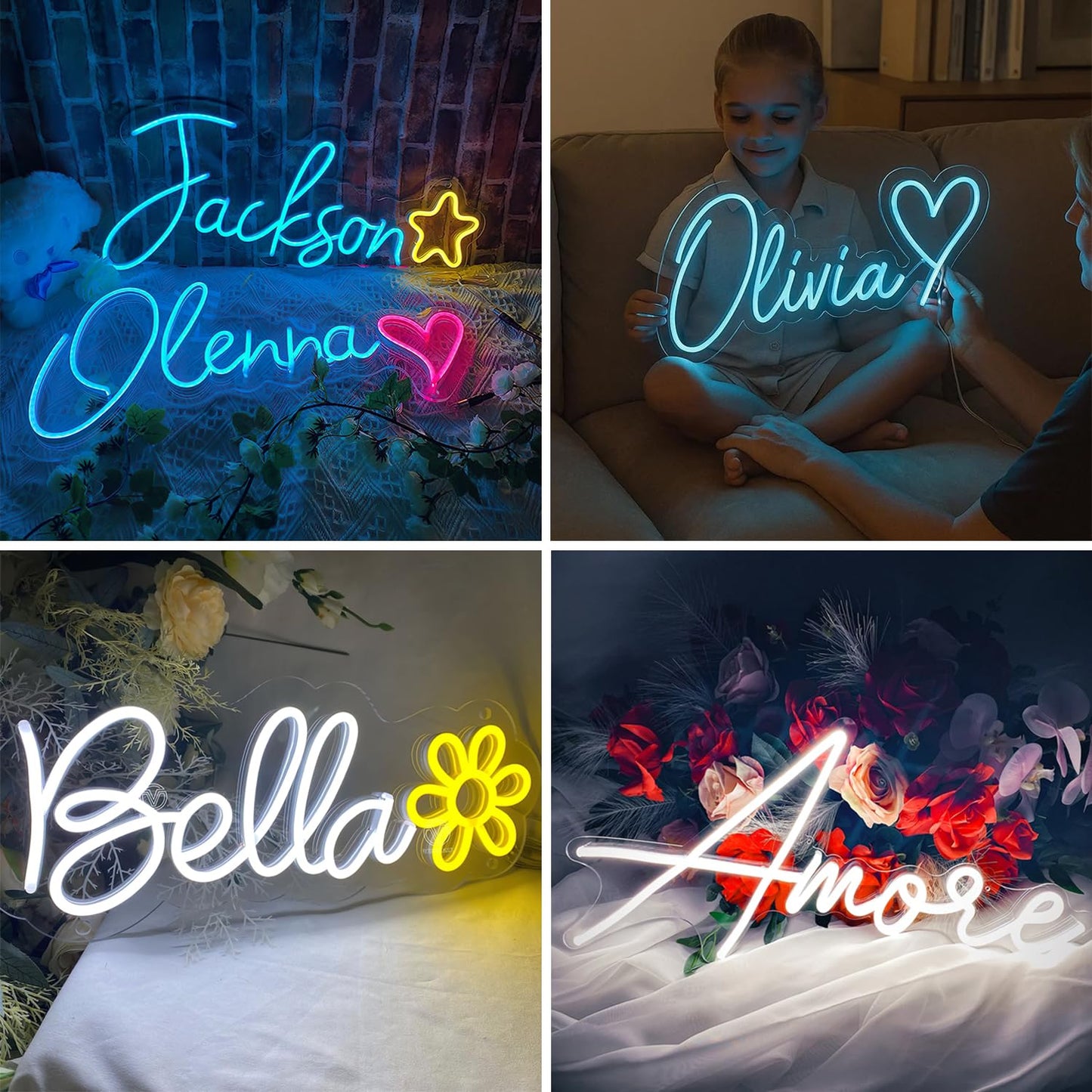 Custom Neon Signs, LED Neon Name Sign Personalized for Gifts Wall Decor, Neon Lights Sign Customizable for Bedroom Wedding Decor Office Beauty Salon Party Prom