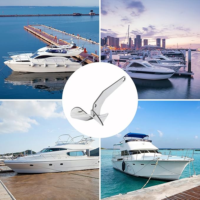 GAOMON 316 Stainless Steel Delta-Style Anchor, Fluke Anchor for Pontoon, Dinghies, Fishing Boats, Bass Boats, Sport Boats
