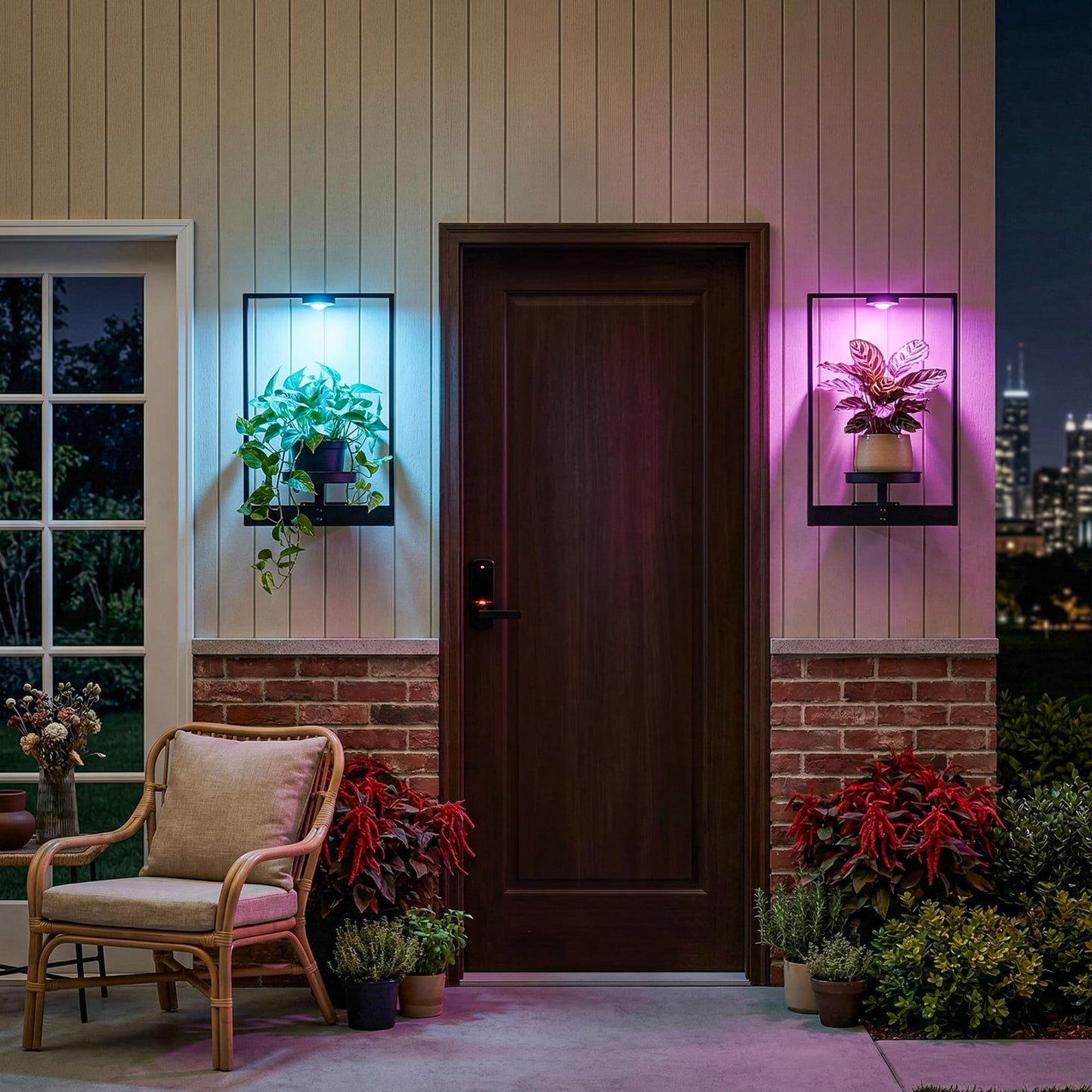 FancyPlus 3 Pack Plant Stand with Lights Hanging Planters for Indoor Plants,Picture Frame Wall Plant Holder Metal Modern Style Floating Plant Rack for Living Room Window Balcony Garden Patio Bedroom Entryway