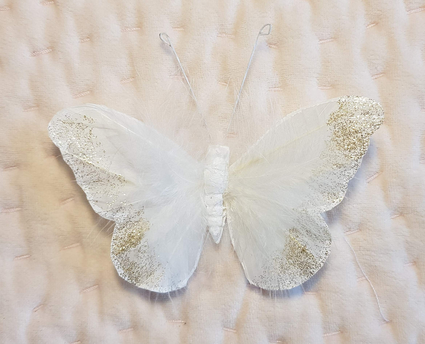 Inspired by Jewel Butterfly Wall Decorations Premium Quality Real Feather 3D Wall Decals Girls Bedroom | Stunning Gold Glitter Decor Stickers All Rooms & Nursery Sets | 10 Adhesive Pieces