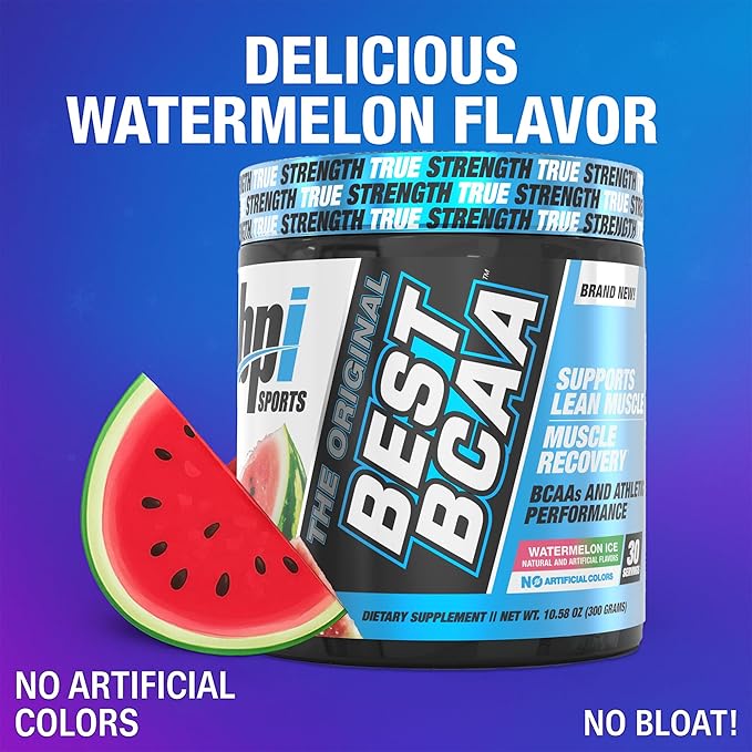 BPI Sports Best BCAA Powder, Branched Chain Amino Acids, Watermelon Ice, 60 Servings, 1.32 Pound, 21.12 oz