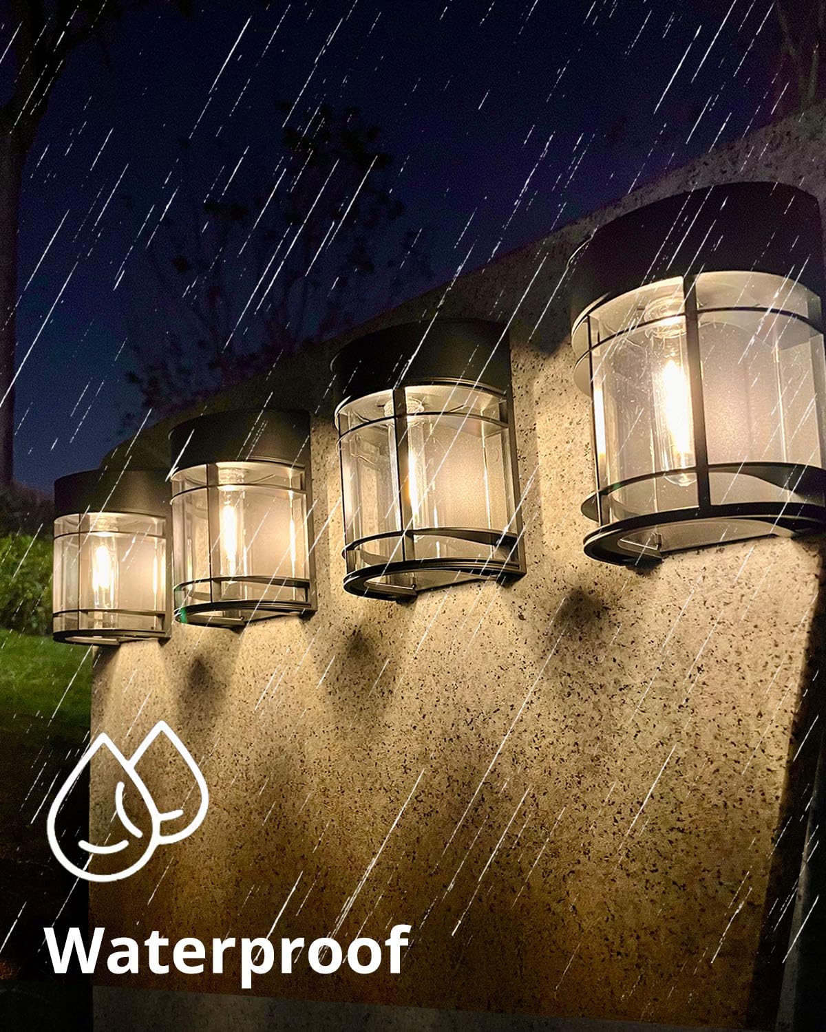 DOESLAG Solar Fence Lights Outdoor, 8 Pack Waterproof Solar Lights Outdoor, Outdoor Solar Light Fence Light for Garden Fence Post Step Stair Backyard