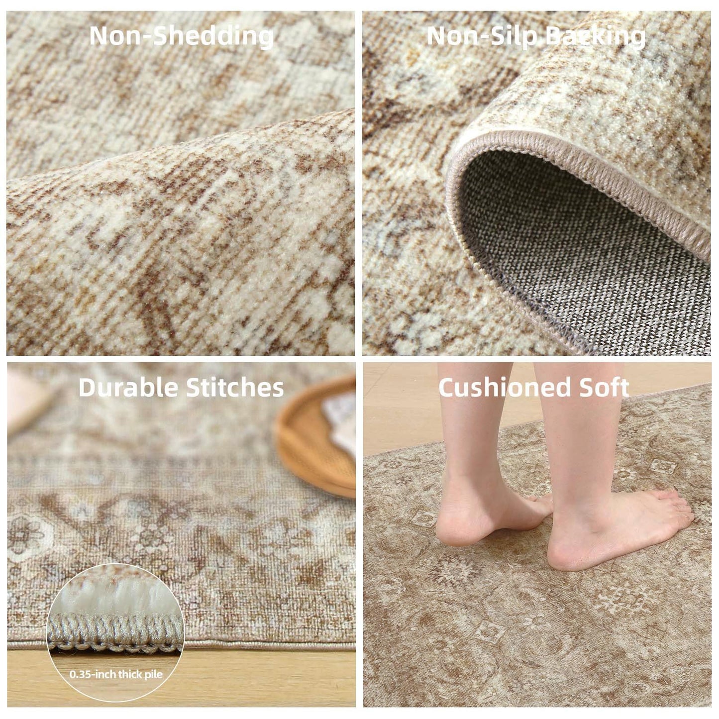 Washable Door Mat Indoor Entrance: 2'x3' Small Entryway Rug Boho Area Rugs Non Slip Low Pile Soft Throw Rugs for Inside Front Door Floor Kitchen Bedroom Bedside Dorm Room Entry Home Office