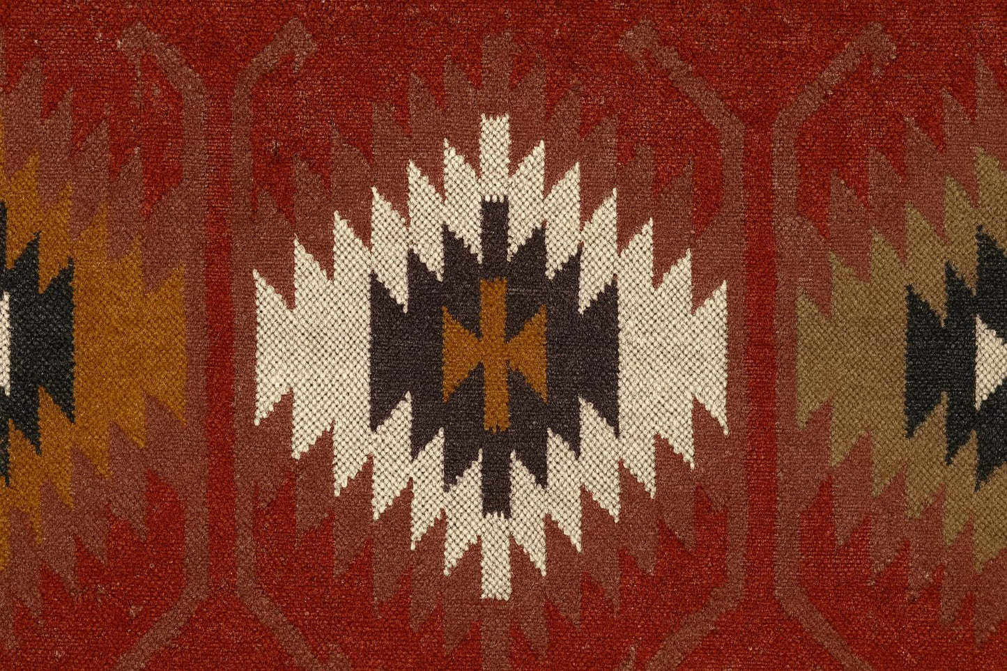 Reversible Kilim Area Rug 3x5 Southwestern Wool Jute Geometric Design Multicolor Hand Woven Rug Thick 0.19" Flatweave Carpet Indoor Outdoor Rugs for Bedroom Enterway Kitchen